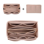 Purse Organizer Insert, Felt Bag Organizer with Metal Zipper, Handbag & Tote Shaper, For Speedy Neverfull Tote, 7 Sizes(Medium, Beige)