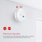 2 Pack 10 Year Battery Operated Smoke and Carbon Monoxide Detector, Portable Fire Co Alarm for Home and Kitchen (White)