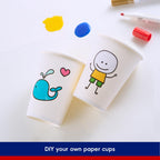 JOLLY CHEF 300 Pack Disposable Paper Coffee Cups 12 oz, Hot Beverage Cups Paper Cups for Water, White Drinking Cups, Ideal for Party, Office, Home, Travel and More