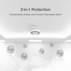 X-Sense 10-Year Battery Combination Smoke Carbon Monoxide Alarm Detector with Large LCD Display, Standalone Model, 3-Pack