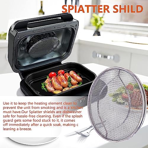 2pcs Stainless Steel Splatter Shield for Ninja FG551 Foodi, Accessories for Reusable Foodi Smart XL 6-in-1 Indoor Grill, Foodi Smart XL Accessories, Dishwasher safe