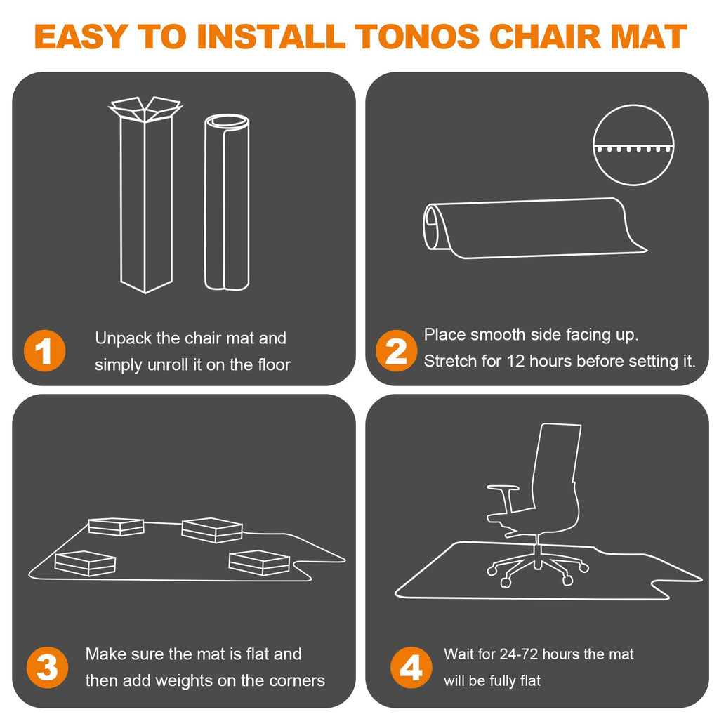 Thickened Chair Mat for Carpet- 47.5" x 35.5" Low Pile Carpet Protector for Office Computer Desk Chair. Heavy Duty Desk Chair Mat for Carpeted Floors