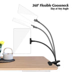 5X Magnifying Glass with Clip, 10x6 inch Large Page Magnifier with Clamp Adjustable Flexible Gooseneck,Clip on Magnifying Glass for Daily Hobbies, Reading, Crafts, Painting,Black