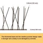 OFFO Brown Bird Spikes Pre-Assembled for Pigeons Birds, Cover 24 Feet Durable Bird Spikes with Stainless Steel for Fence Roof Mailbox Window