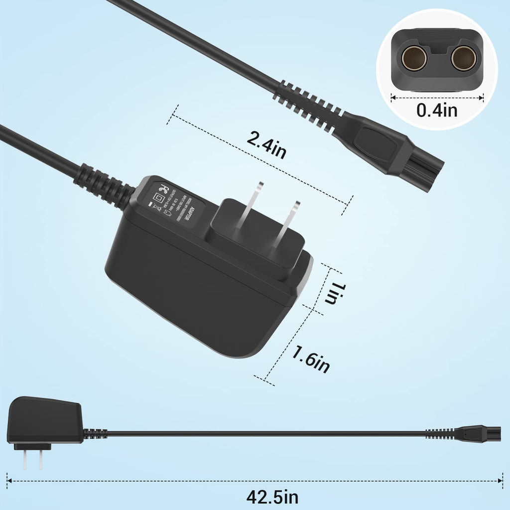 CGGXJP Replacement for philips Norelco charger cord Fit HQ8505 7000 5000 3000 Series 3500 mg5750 mg7750 S1560 Electric Shaver Razor, Aquatec, Arcitec, Multigroom Beard Trimmer & More 15V Power Cord Adapter