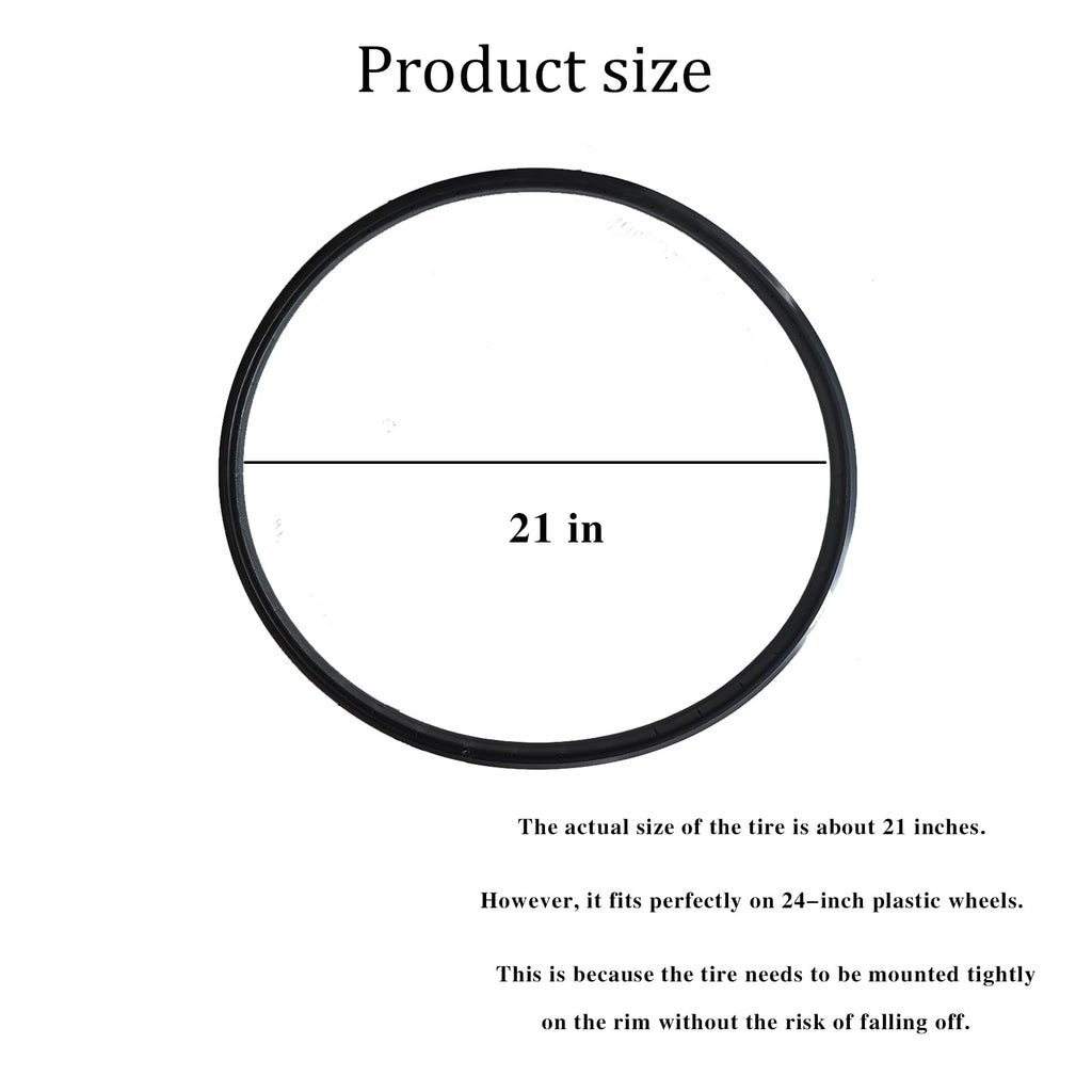 Wheelchair Rear Wheel Replacement Tire, Wheelchair Tire, 24 "X 1" Universal Flat-Free Polyurethane Tire, Suitable For Manual Wheelchair Tire Replacement (1 Pair)
