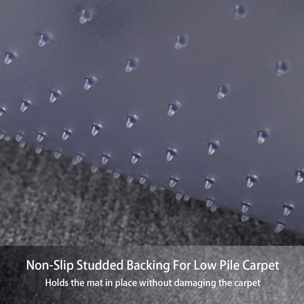 Office Chair Mat for Low Pile Carpet, 30" x 48" Transparent Office Desk Chair Mat for Carpeted Floors, Studded Carpet Floors Protector Mat for Home & Offices