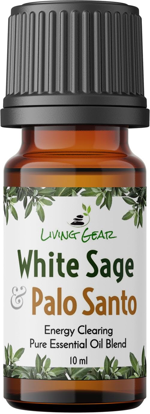 White Sage and Palo Santo Essential Oil for Clearing and Protection - Smokeless Smudging Blend - Clear Negative Energy Without Burning Sage - 10 ml
