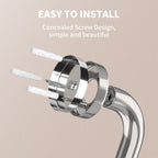 24 Inch Anti Slip Shower Grab Bar, Munzong Chrome Stainless Steel Bathroom Grab Bar w/Gray Rubber Grip, Bathroom Balance Bar,Safety Handrail Support,Handicap Elderly Senior Assist Bath Handle