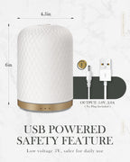 Ceramic Diffuser,Diffusers for Essential Oils Large Room, Essential Oil Diffusers with USB Cable, Warm Ambient Light, Aromatherapy Diffuser Home Decor, Gift Choice, MOS-M32