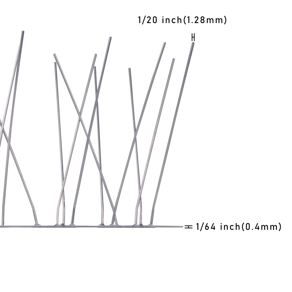 Hausse Stainless Steel Bird Spikes 17 Pack, Squirrel Small Birds Pigeons Crows and Woodpeckers Deterrent Devices Bird Repellent Spikes, Assemble Easily Covers 17 Feet for Outdoor Wall Fence