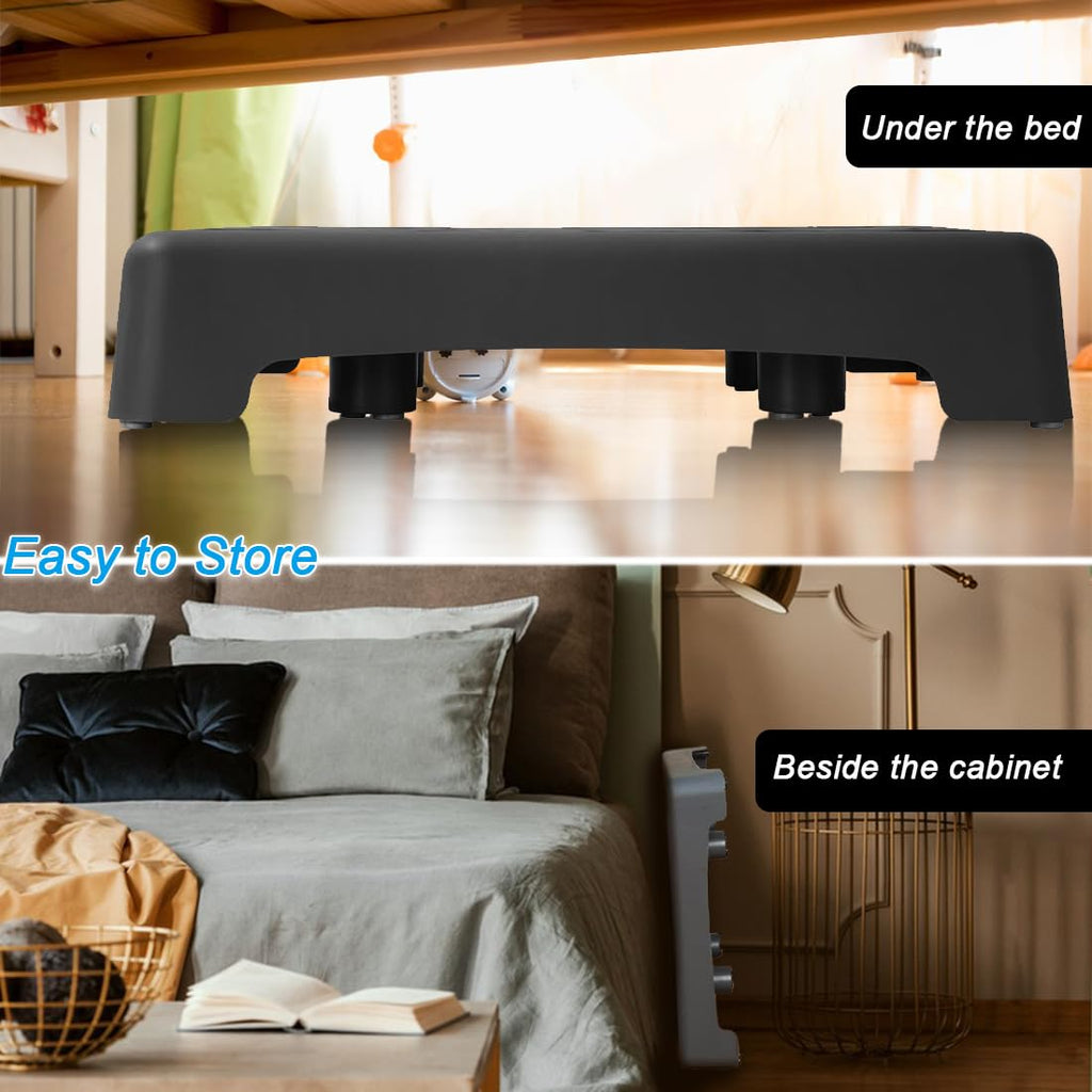 One Step Stool for Adults Elderly Non-Slip Step Platform Indoor and Outdoor Portable Wide Step Riser for Seniors,Safety Step for Car Bed Bedside Office Shower Stairs (Black)