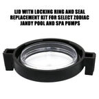 R0445800 Lid with Locking Ring, Pool Pump Lid for Zodiac Jandy Stealth, WaterFall series pump also compatible with Zodiac Jandy ePump variable speed pump and Spa Pumps-model JEP, SHPF, SHPM, SWF