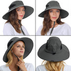Men's Waterproof Sun Hat, Outdoor Sun Protection Bucket Safari Cap For Safari Fishing Hunting Dark Gray One Size