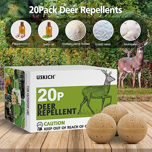 20 Pack Deer Repellent, Rabbit Repellent, Deer Deterrent, Powerful Deer Repellent Outdoor for Plants, Rabbit Repellant for Garden, Deer Repellent for Outdoor Tree Yard, Safe for Deer and Plants