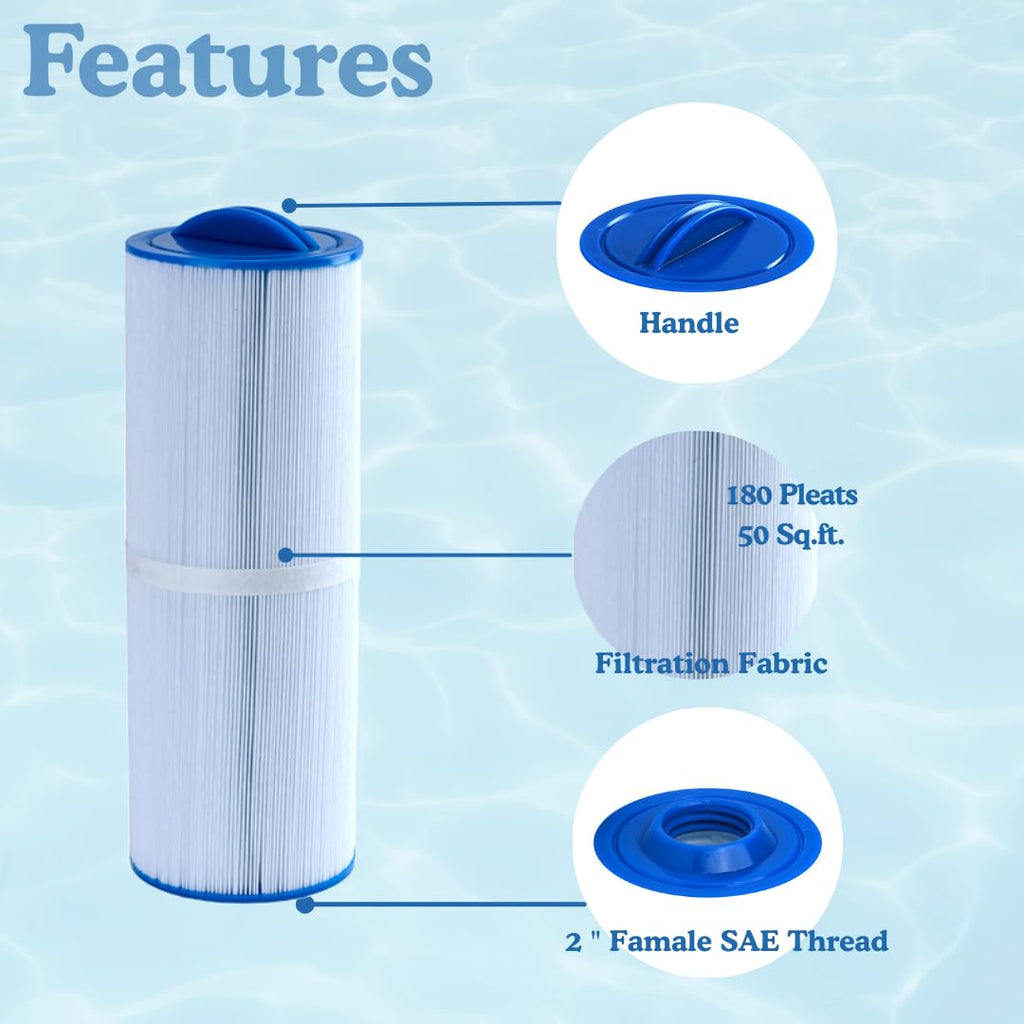 Malaka Spa Replacement Filter FD2007 Compatible with PWW50L 4CH-949 FC-0172, Hot Tub Replacement Filter Cartridge, 2-Pack