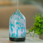 Essential Oil Diffuser Aromatherapy Diffuser - 120ml Glass Ultrasonic Cool Mist Scent Aroma Diffuser, Whisper Quiet with Auto Shut-Off, 4 Timer Setting &7 Colors Night Light for Home (Mountain Stone)