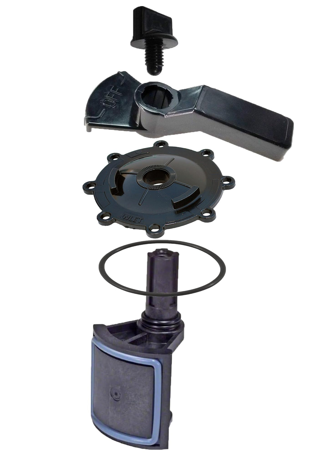 ATIE 2-Port/3-Port Pool Valve Rebuild Complete Kit Compatible with Jandy 2-way/3-way 4715, 4716, 4717 Valve and Gray Valves with Diverter Valve 4720, Cover 4606, Handle 7433 (2 Pack)