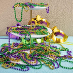 JOYIN 72 PCS Mardi Gras Beads Necklace, Gold, Green, Purple Metallic Colors Necklaces Set for Mardi Gras Party Favors Supplies, Costume Accessories, Masquerade, Accessories