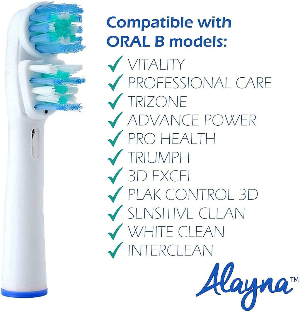 Replacement Brush Heads Compatible with OralB Braun- Best Double Clean, Pack of 20 Electric Toothbrush Replacement Heads- for Oral B Pro, 1000, 8000, 9000, Adults, Kids, Vitality, Dual Plus!