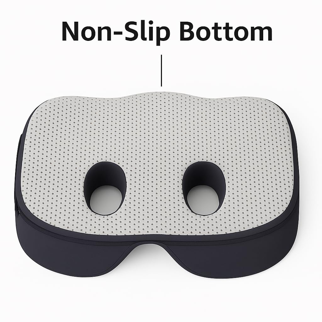 Sit Bone Memory Foam Cushion | Pressure Relief Pad for Hamstring and Ischial Tuberosities | Comfort in Desk Chair or Car Seat
