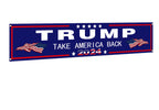 DOPMMT Donald Trump 2024 Flag Large Banner Trump 2024 Yard Signs banner Advertising Polyester Party Outdoor Flag Decor 8.2x1.6 FT