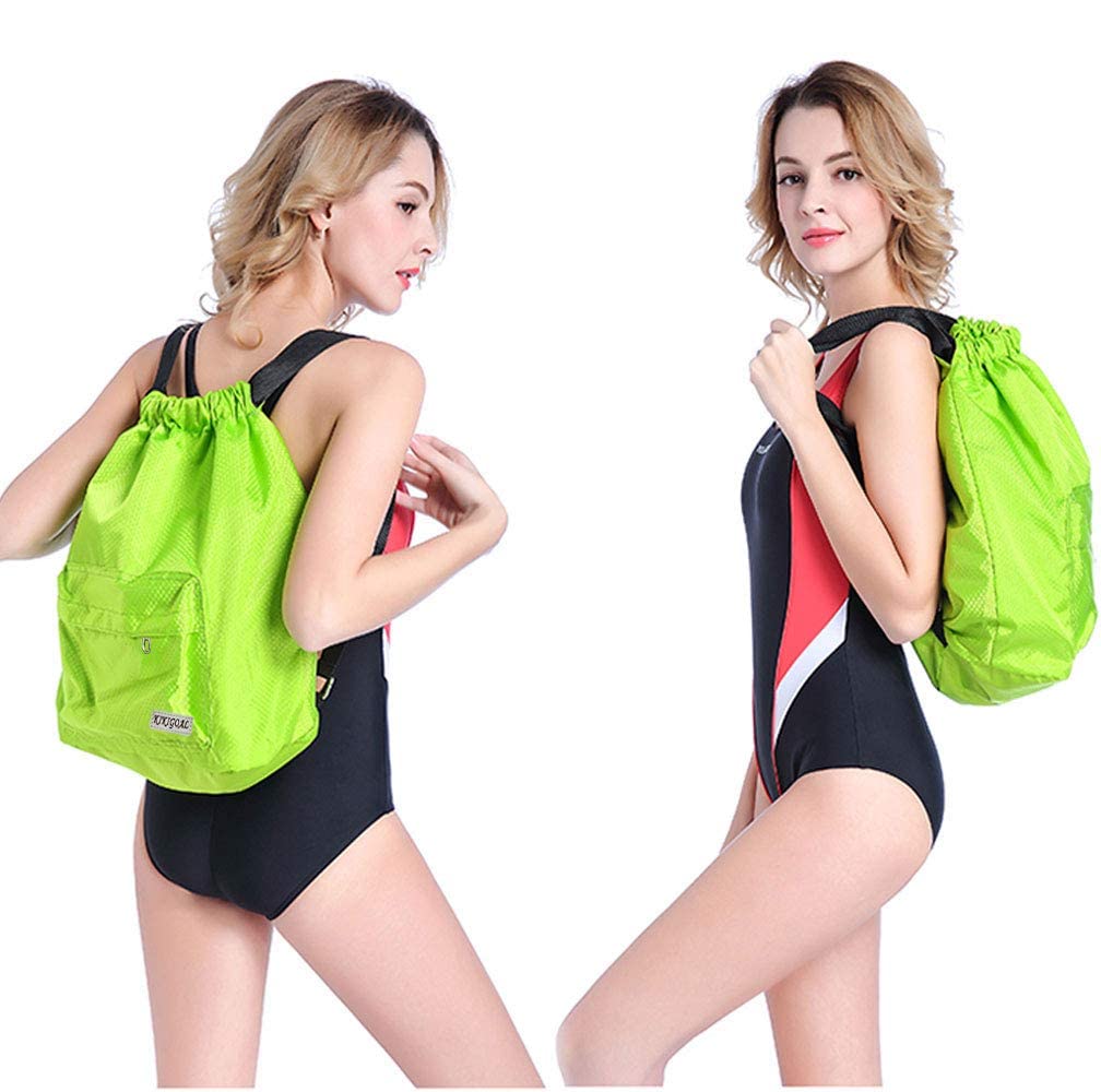 Dry Wet Separated Swimming Bag Portable Drawstring Backpack Waterproof Gym Sports Pool Beach Gear Bag