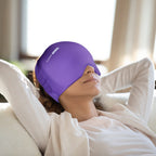 ComfiTECH Large Migraine Ice Head Wrap, Headache Relief Hat for Migraine Cap for Tension Puffy Eyes Migraine Relief Cap for Sinus Headache and Stress Relief Cold Compress (Large Purple)
