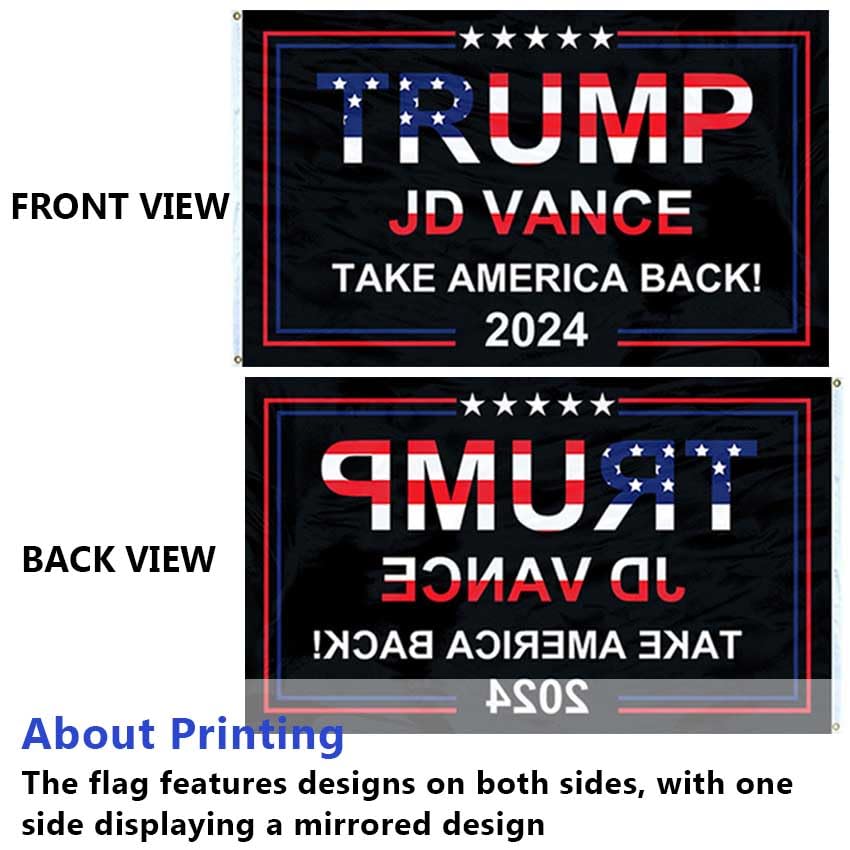 Donald Trump 2024 Flag - Take America Back Make America Great Again Jd Vance Fight Flag, 3x5ft, 3 Packs. Re-Elect Maga Trump Outdoor Indoor Decor