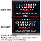 Donald Trump 2024 Flag - Take America Back Make America Great Again Jd Vance Fight Flag, 3x5ft, 3 Packs. Re-Elect Maga Trump Outdoor Indoor Decor