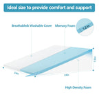 Nordjager Wedge Pillow for Sleeping & Resting, 24"x24"x7.5" Memory Foam Cushion with Grey White Patterned Polyester Cover, Ideal for Bedroom & Living Room – Comfortable Support for Adults