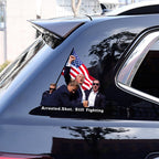 2pcs Trump Fight Decals, Trump Peeking 2024 American Flag Vinyl Stickers Trump Arrested Shot Still Fighting Bumper Sticker for Car Truck Windows Laptop,Great Gift for Any Patriot (Trump Fight)