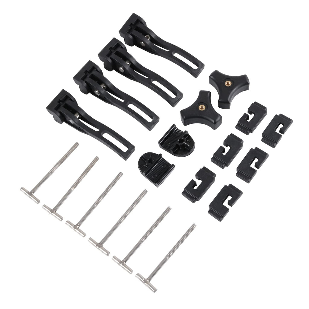DICMIC Truck Tonneau Cover Replacement and Accessories Part Kit for Hard Tri-fold & Quad-fold Truck Bed Cover Include Nut, T-Bolt and Tonneau Cover Clamp, 4X Rear Clamp