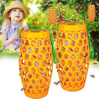 Wasp Traps Outdoor Hanging, Wasp Repellent for Indoor/Outdoor, Carpenter Bee Trap for Outside, Insect Trap, Yellow Jacket Trap, Bee Killer, Fake Wasp Nest&Paper Wasps -2 Pack 4 Sticky Boards(Orange)