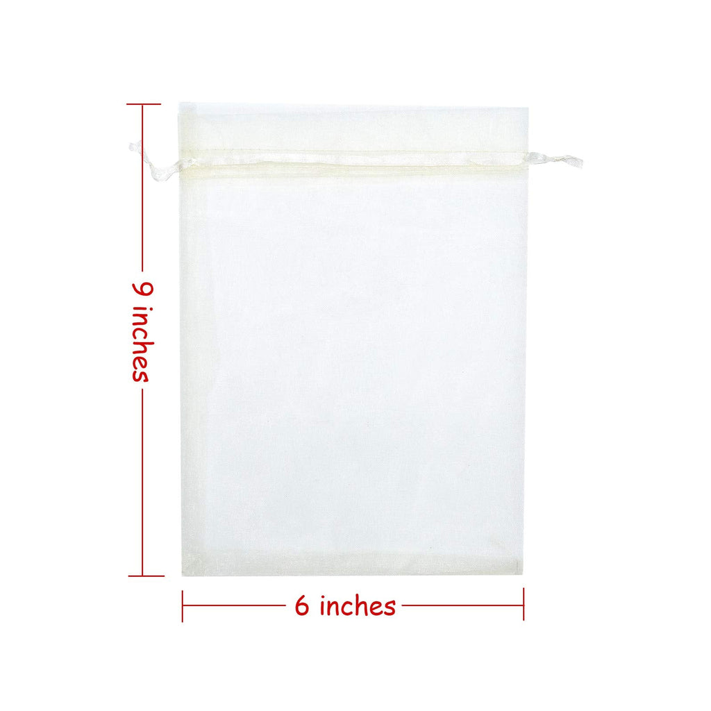 Volanic 100PCS 6X9 Inch Sheer Drawstring Organza Gift Bag Jewelry Pouch Party Wedding Favor Candy Mini Bottle Samples Display Bags