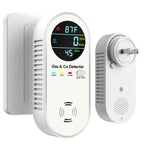 4-in-1 Natural Gas Leak Detector & Carbon Monoxide Detectors - Carbon Monoxide Detectors Plug in - Natural, Propane, Co & Gas Detector, Temperature & Humidity Detectors for Home, RV (White)