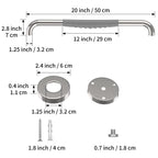 20 Inch Anti Slip Shower Grab Bar, Munzong Chrome Stainless Steel Bathroom Grab Bar w/Gray Rubber Grip, Bathroom Balance Bar,Safety Handrail Support,Handicap Elderly Senior Assist Bath Handle