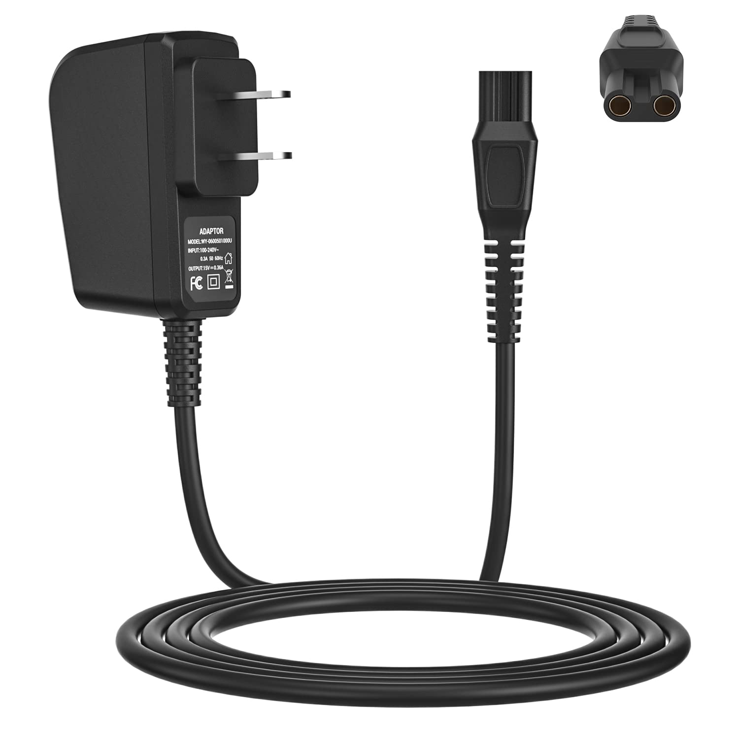CGGXJP Replacement for philips Norelco charger cord Fit HQ8505 7000 5000 3000 Series 3500 mg5750 mg7750 S1560 Electric Shaver Razor, Aquatec, Arcitec, Multigroom Beard Trimmer & More 15V Power Cord Adapter
