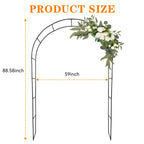 Adorox 7.8ft Garden Arch Trellis for Climbing Plants, Metal Arch Frame, Pumpkin Archway Outdoor Garden Arbors and Arches for Halloween Christmas Birthday Party Baby Shower Decoration(Black)