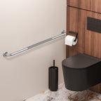 36 Inch Anti Slip Shower Grab Bar, Munzong Chrome Stainless Steel Bathroom Grab Bar w/Gray Rubber Grip, Bathroom Balance Bar,Safety Handrail Support,Handicap Elderly Senior Assist Bath Handle