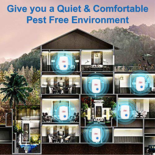 Merratric Ultrasonic Pest Repeller 6 Pack Electronic Ultrasonic Pest Repellent Indoor Plug in Pest Control Ultrasonic Repellent for Mice Cockroach Spider Ant Mosquito Bug Insect