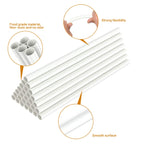 White Plastic Cake Dowel Rods for Tiered Cake Construction and Stacking Supporting Cake Round Dowels Straws with 0.4 Inch Diameter (9.5 Inch)