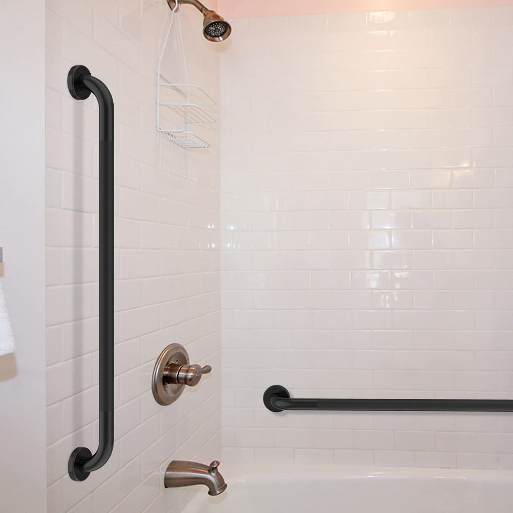 36 Inch Anti Slip Shower Grab Bar Oil Rubbed Black, Munzong Bathroom Grab Bar, Knurled Bathroom Balance Bar,Safety Hand Rail Support Handicap Elderly Injury Senior Assist Bath Handle