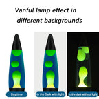 Vanful Magma Lamp with Yellow Wax in Blue Liquid 16 Inches Volcano Lamp for Adults Home Room Office Christmas Thanksgiving Day Decoration Glitter Lamps Great Present for Kids Boys Girls