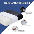 YOUFI Large Seat Cushion, 4 Inch Thick Memory Foam PU Leather Cushion for Sciatica, Hip, Low Back Pain Relief, Supportive Butt Pillow for Office Chair, Wheelchair