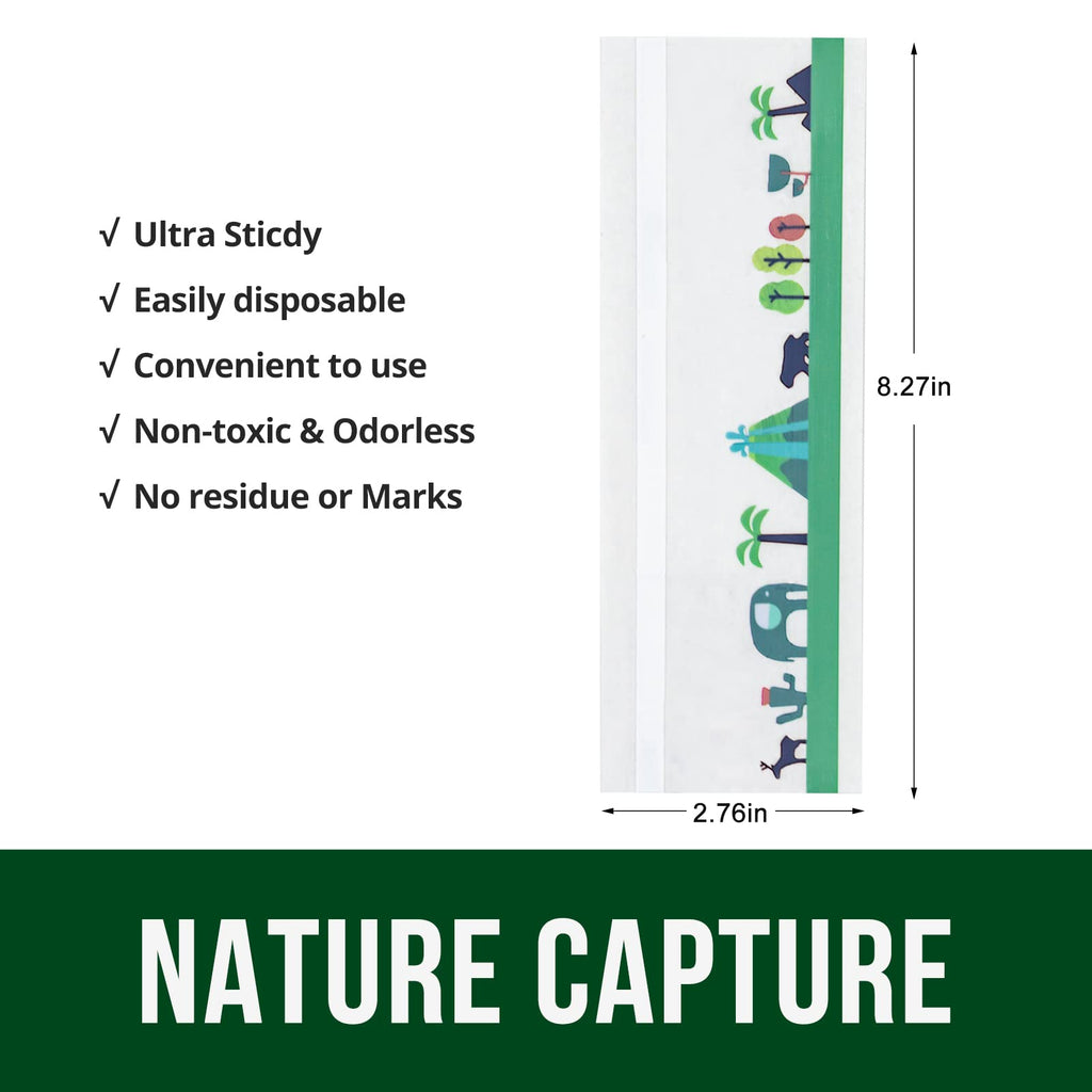 Garsum 128 Pack Window Fly Traps Indoor,Fly Paper Sticky Bug Strips, Glue Fly Catcher for Housefly, Ladybug