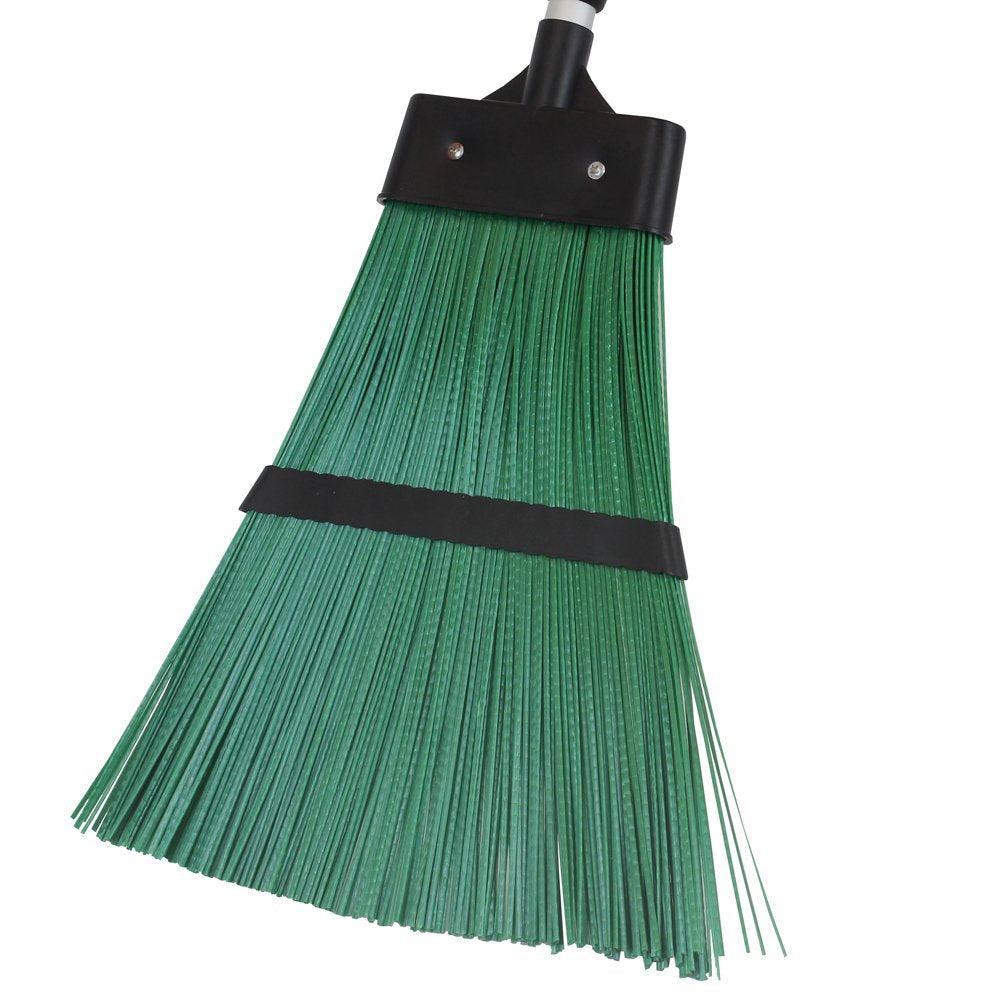 JVL Outdoor Garden Hard Bristled Broom Brush Rake with Extendable Handle