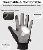 Full Finger UV Protection Gloves - Women & Men's Thin Fishing, Hiking, Cycling, Driving, Gym Gloves (Grey, Large)