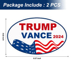2 Pack Trump Vance 2024 Magnet, Reflective Magnetic Car Bumper, Donald Trump JD Vance President 2024 Car Magnet, 9.37" x 5.82"
