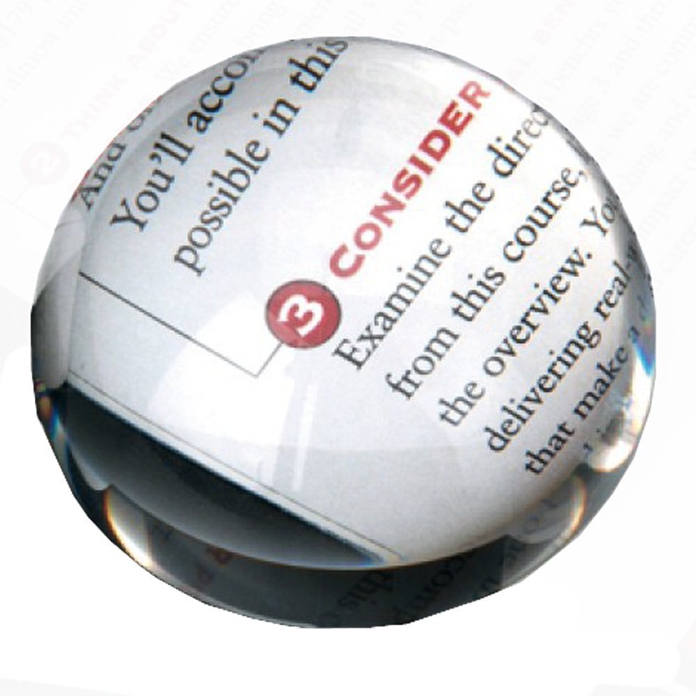 AMLONG CRYSTAL Dome Paperweight and Crystal Magnifier, 3 inch Diameter Clear